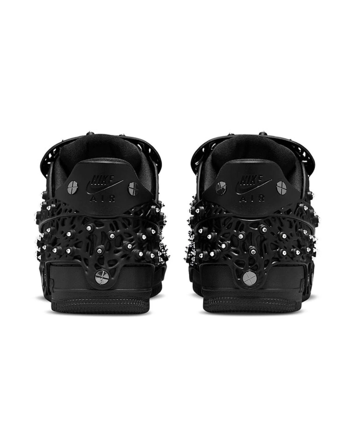 Nike Air Force 1 женские кроссовки из натуральной кожи чёрные картинка