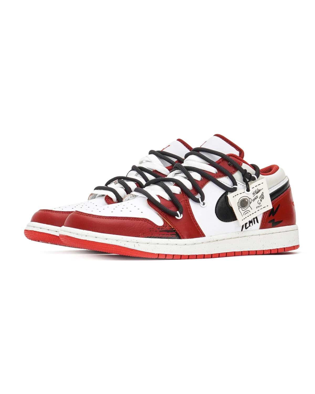 Jordan Air Jordan 1 мужские кроссовки бело-красные картинка
