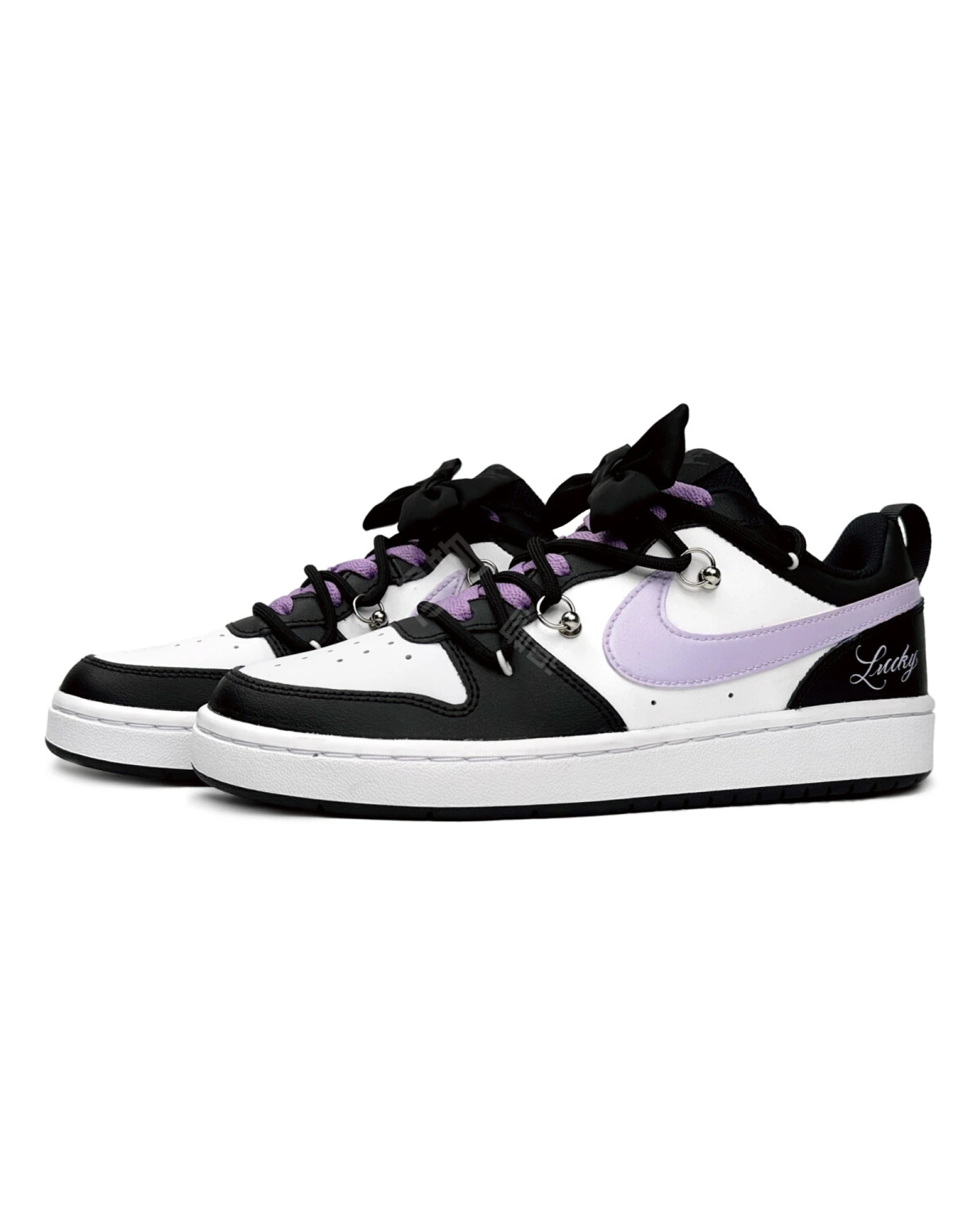 Nike Court Borough Low женские кроссовки фиолетово-чёрные в стиле сладко-крутой картинка