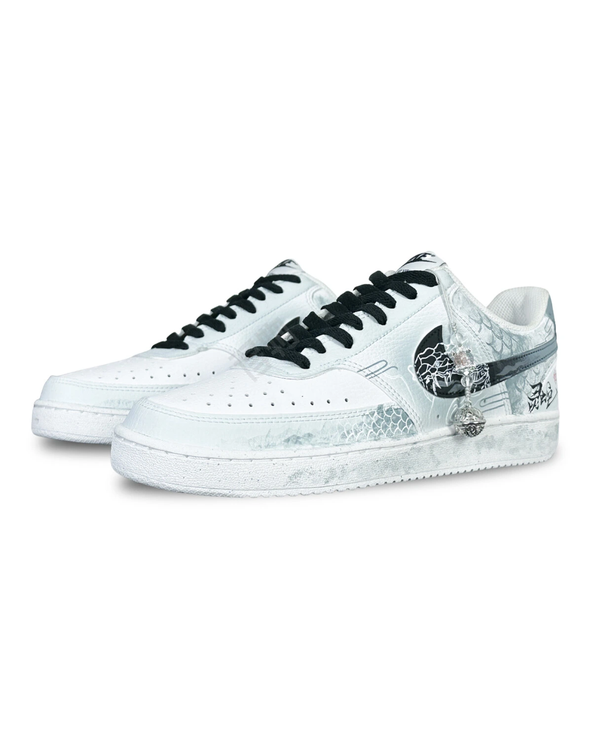Nike Court Vision 1 мужские кроссовки бело-зеленые с тонкой подошвой и нескользящей подметкой картинка