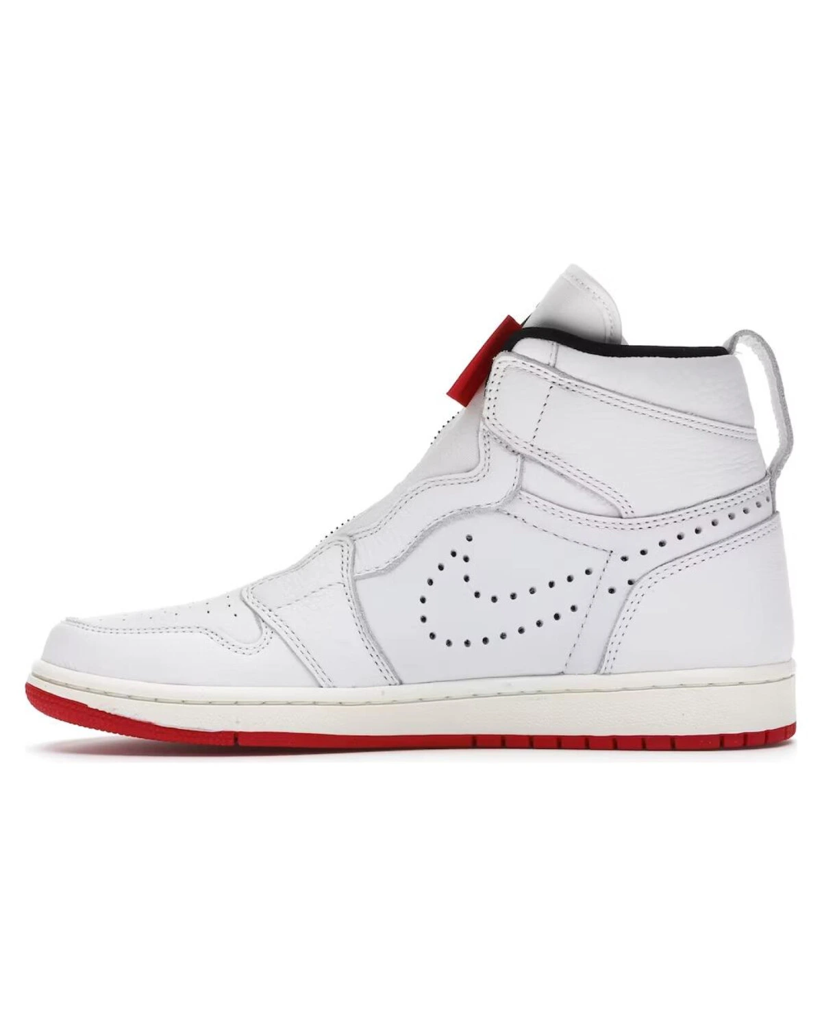 Jordan Air Jordan 1 High Zip мужские высокие кожаные кроссовки бело-красные картинка