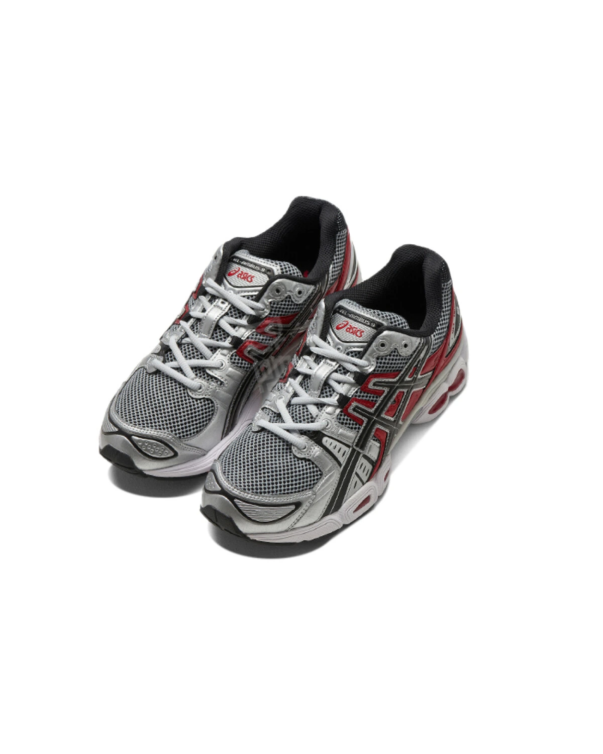 Asics GEL-Nimbus 9 унисекс кроссовки для марафона серо-красные картинка