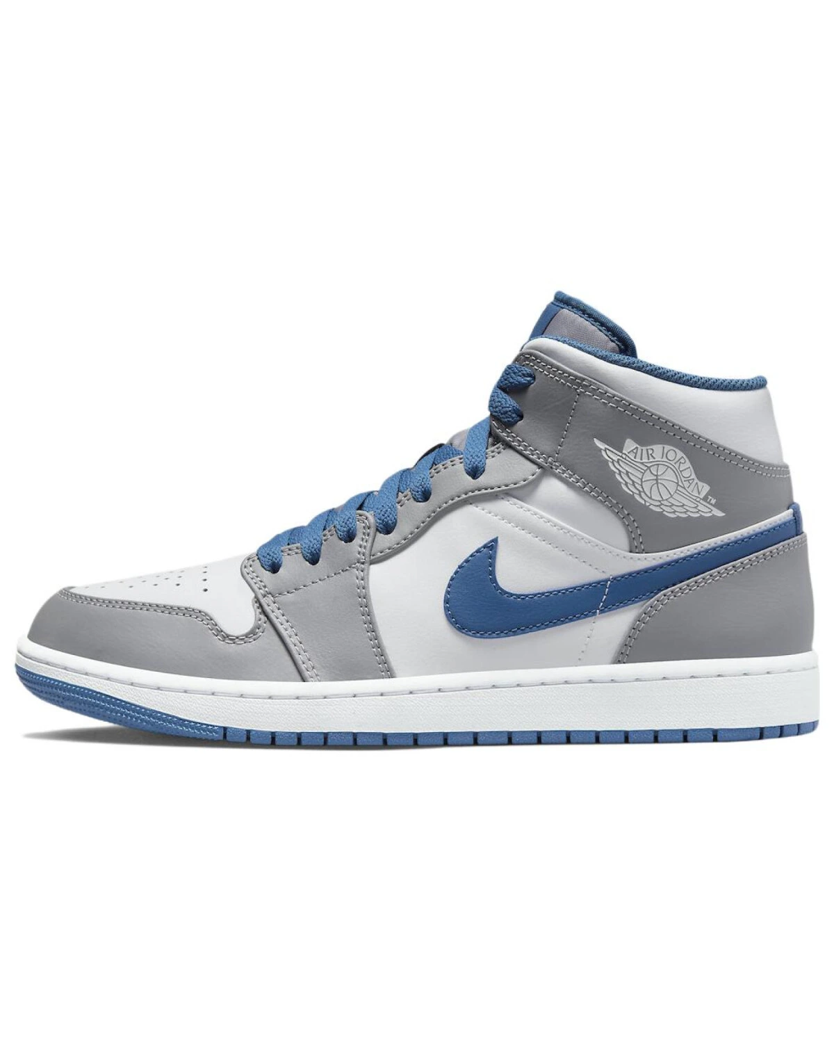 Jordan Air Jordan 1 унисекс кроссовки высокие бело-серо-синие картинка