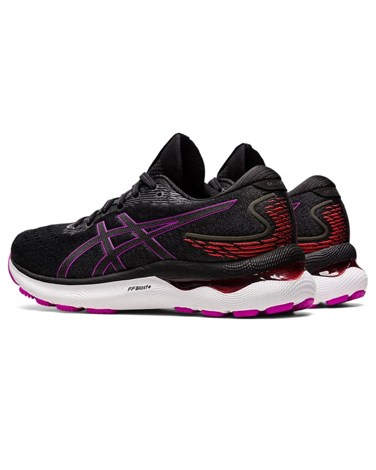 Asics GEL-Nimbus 24 женские кроссовки для бега с амортизацией черно-фиолетовые картинка