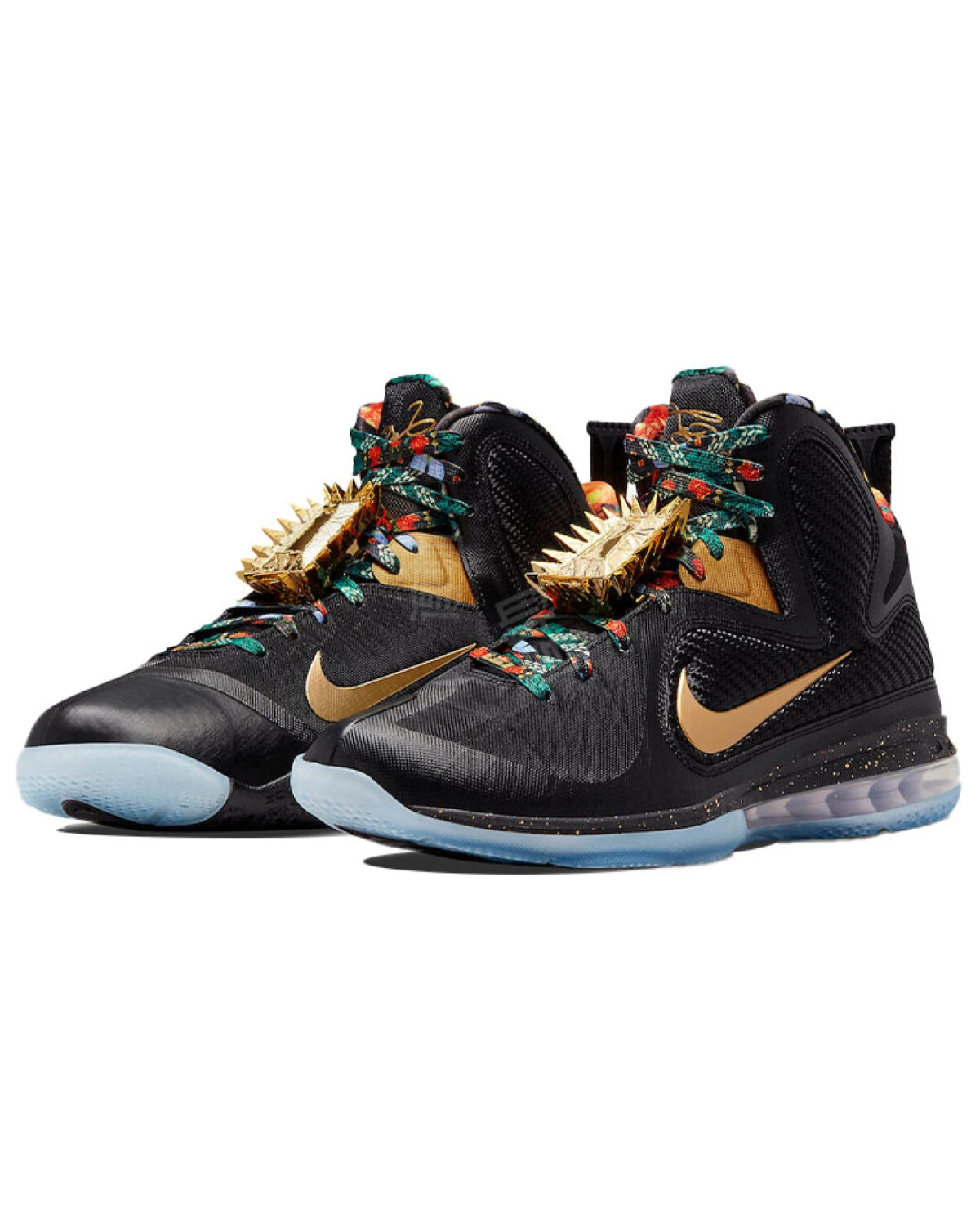 Nike Lebron 9 "King" мужские баскетбольные кроссовки черно-золотые с амортизацией картинка