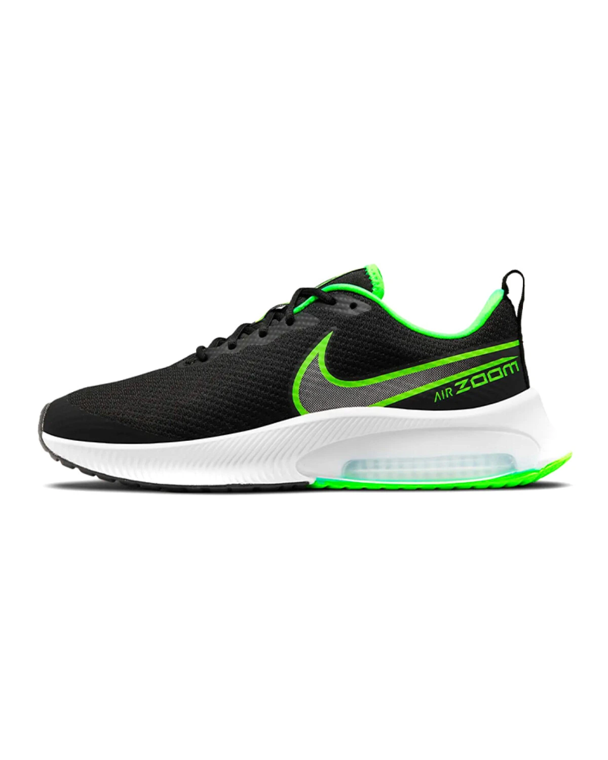 Nike Air Zoom Arcadia детские кроссовки для бега черно-зеленые картинка