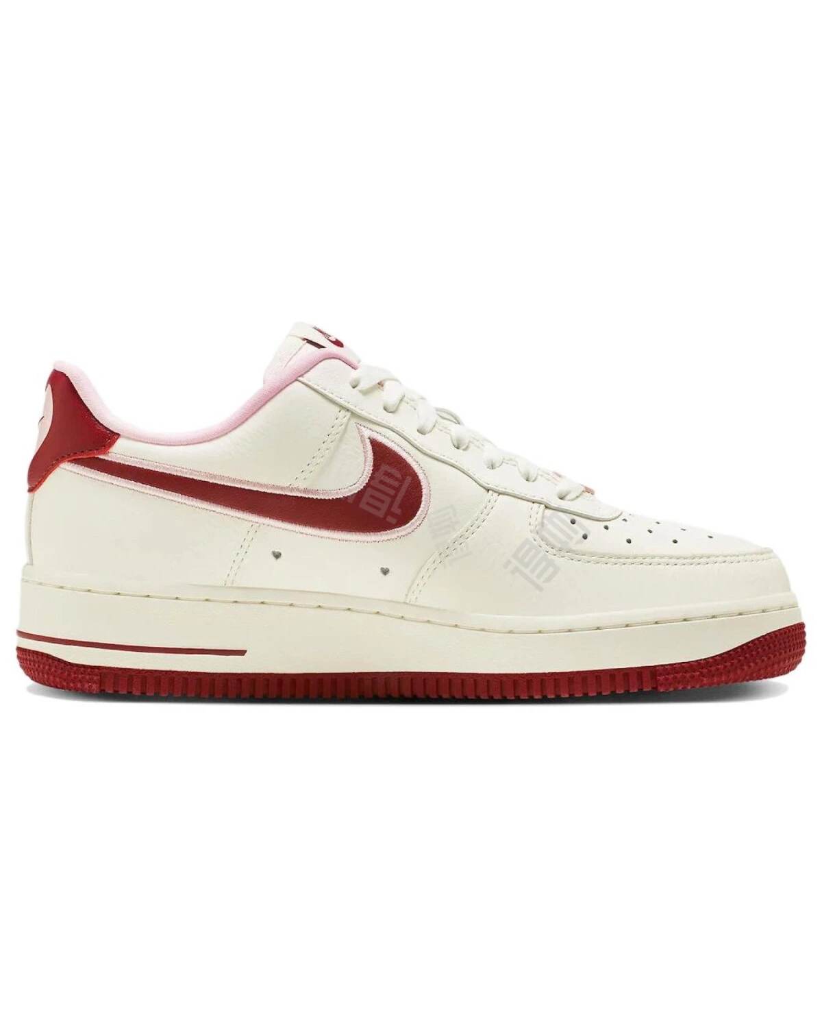 Nike Air Force 1 "Valentine’s Day" женские кроссовки кожаные бело-розово-красные картинка
