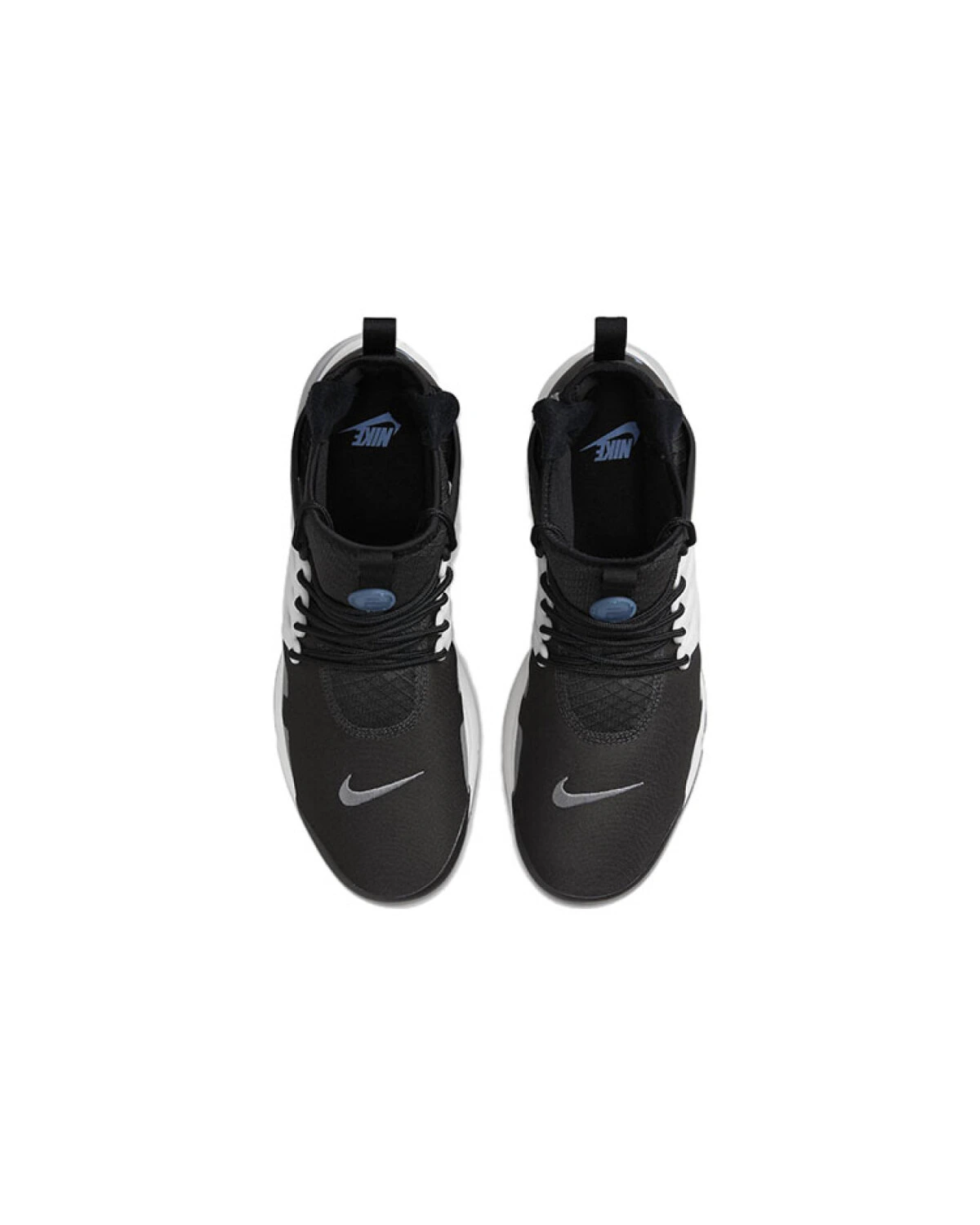 Nike Air Presto унисекс кроссовки черно-белые с синим картинка