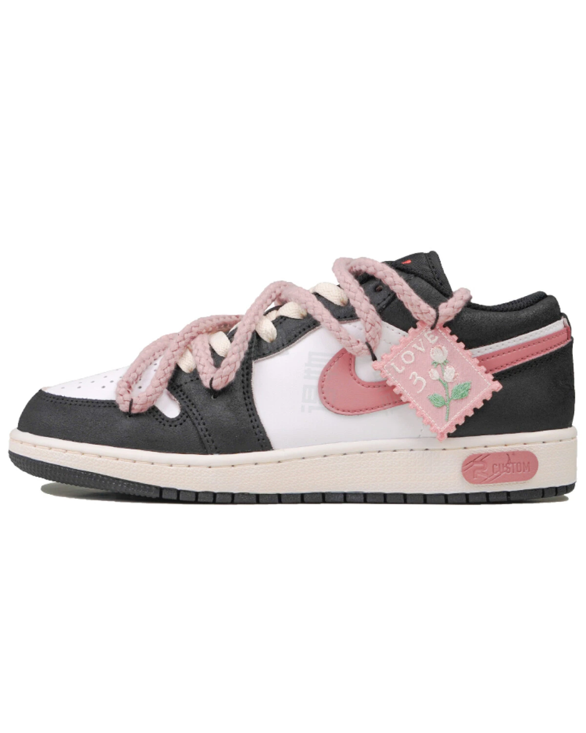 Jordan Air Jordan 1 RISK Rose Lover женские кроссовки черно-розовые с амортизацией картинка