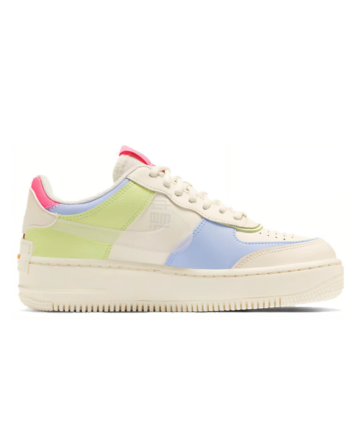 Nike AF1 Shadow Macaron женские кроссовки белые с фиолетовыми вставками картинка