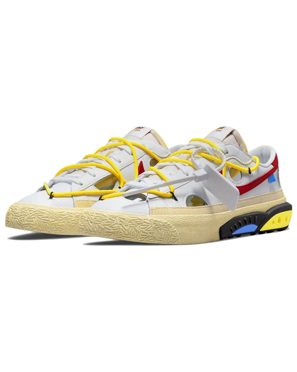 Nike Blazer кроссовки для скейтбординга белые с жёлтыми шнурками картинка