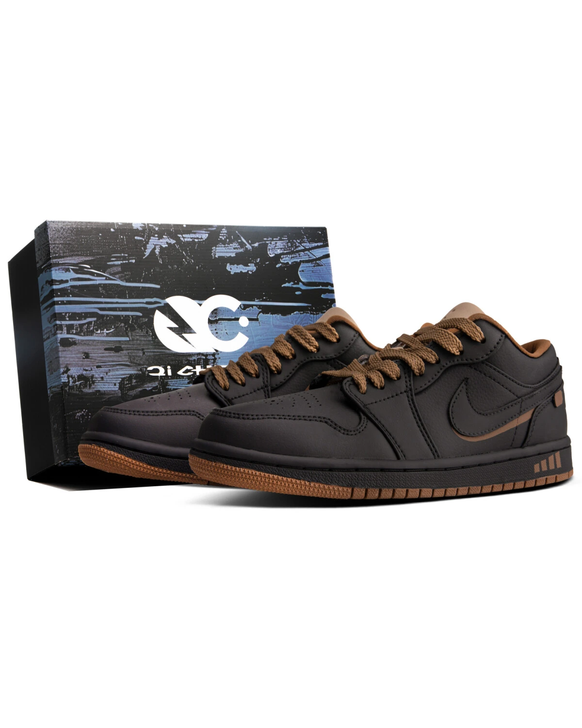 Jordan Air Jordan 1 Black Chocolate мужские кроссовки черно-коричневые картинка