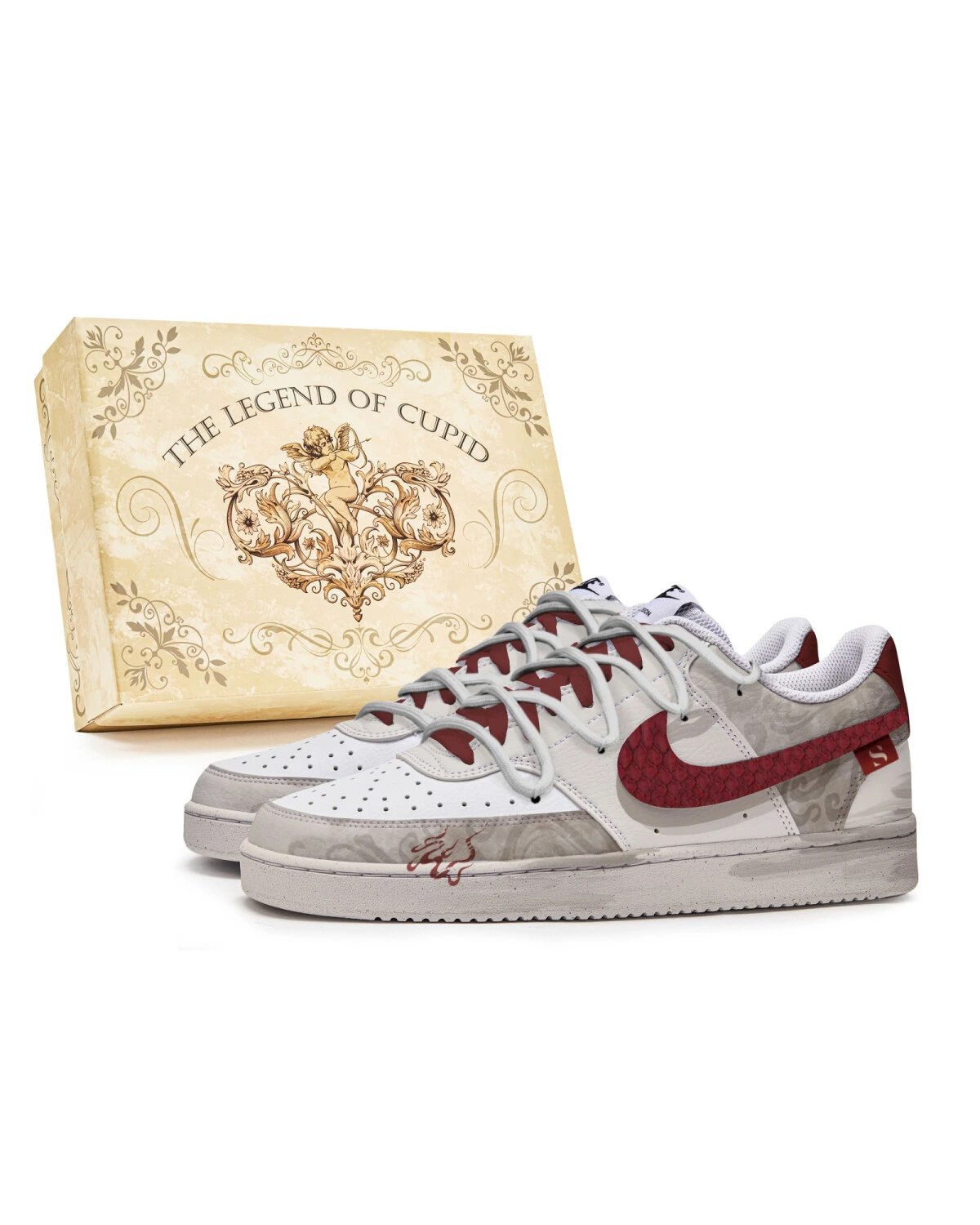 Nike Court Vision P.M.S мужские кеды синтетические коричнево-белые картинка