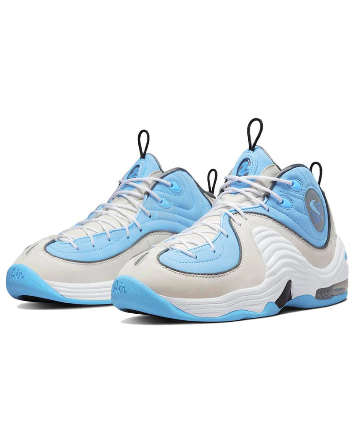 Nike Air Max Penny 2 Social Status баскетбольные кроссовки серо-голубые из замши и кожи картинка