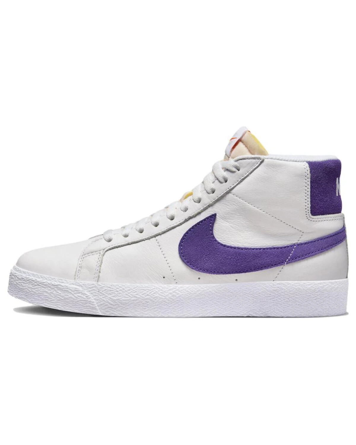 Nike Blazer Mid мужские кроссовки износостойкие бело-фиолетовые картинка