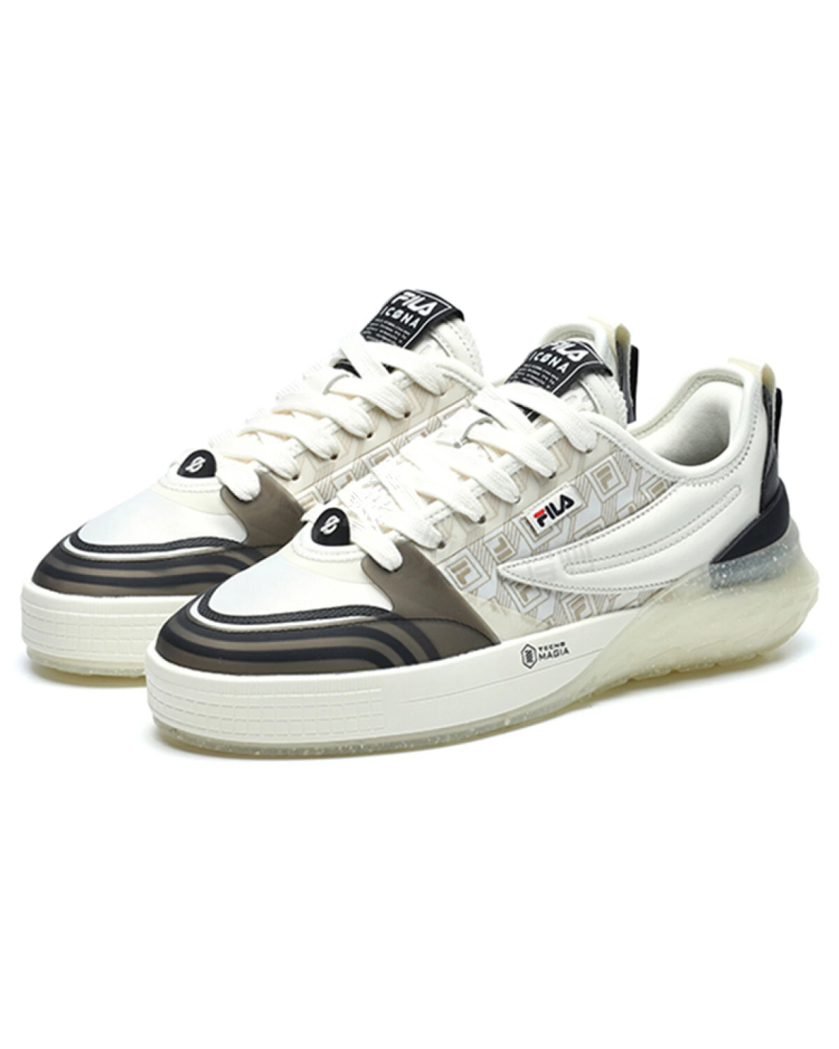 FILA MIXA мужские кеды бело-черные легкие из ткани и синтетики картинка
