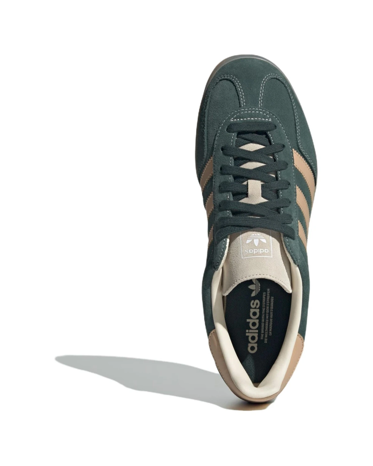 Adidas Originals GAZELLE INDOOR мужские кеды из кожи коричнево-зеленые картинка