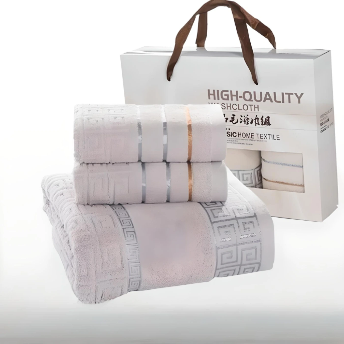 Хлопковые банные полотенца набором и штучно (Светло-бежевый) картинка