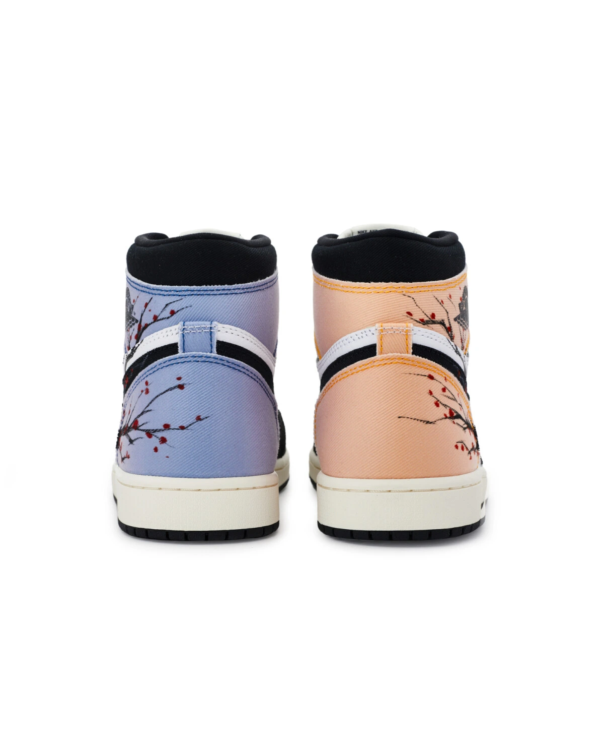 Jordan Air Jordan 1 мужские высокие кроссовки черно-белые с оранжево-фиолетовыми деталями картинка