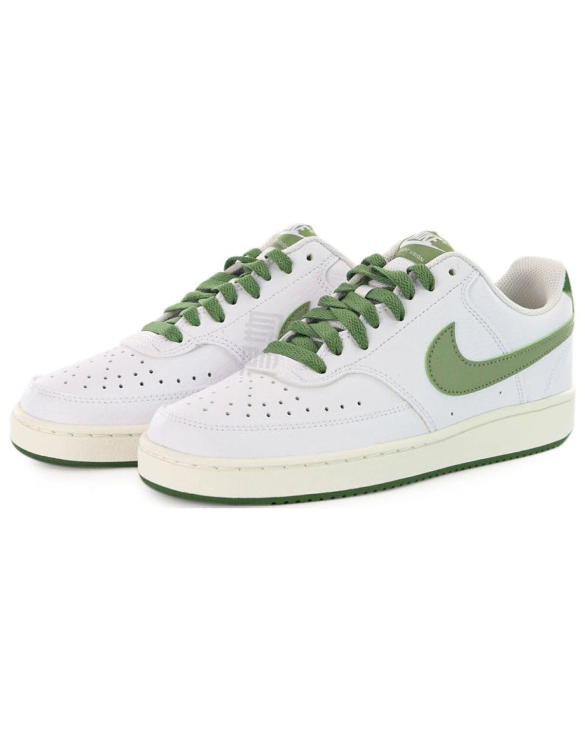Nike Court Vision Low унисекс кроссовки белые с зеленым картинка