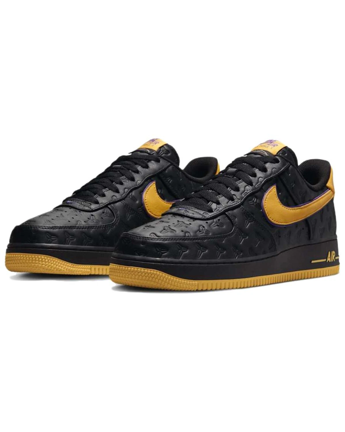 Nike Air Force 1 унисекс кроссовки черно-желтые для скейтбординга картинка