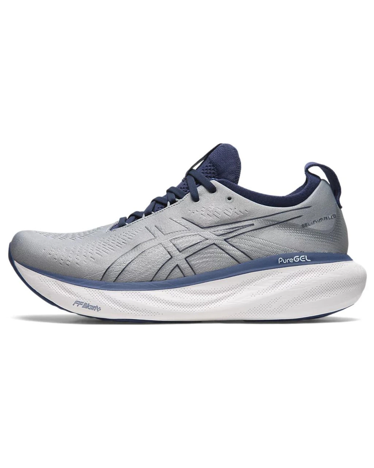 Asics GEL-Nimbus 25 мужские кроссовки для бега с амортизацией и дышащим верхом серо-голубые картинка