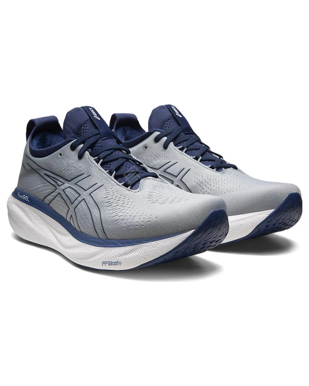 Asics GEL-Nimbus 25 мужские кроссовки для бега с амортизацией и дышащим верхом серо-голубые картинка