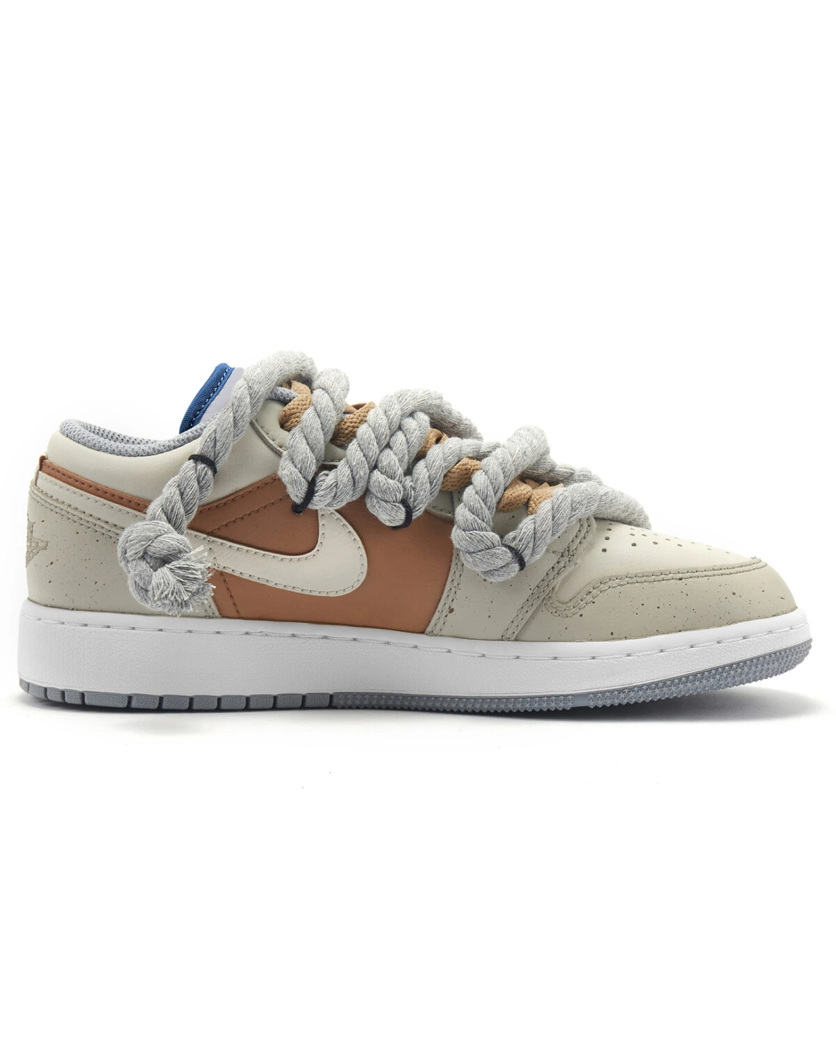 Jordan Air Jordan 1 мужские кроссовки серо-коричневые кожаные картинка
