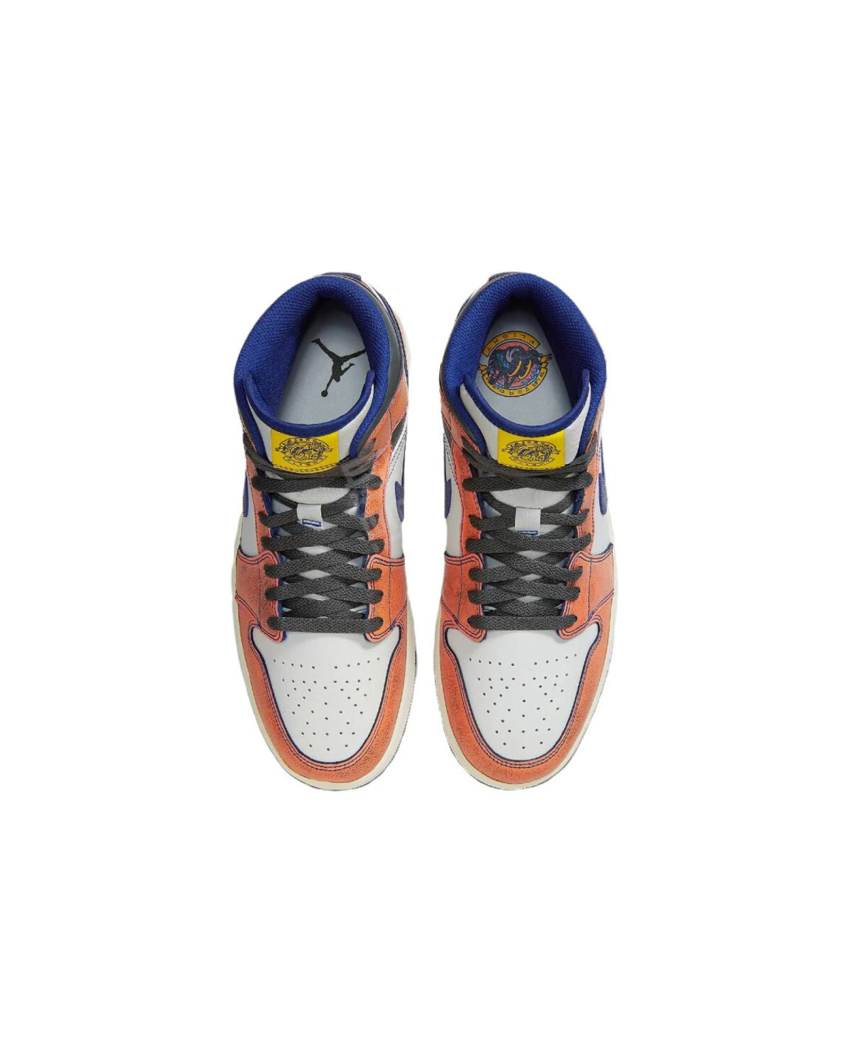 Jordan Air Jordan 1 Mid "Flight" мужские кроссовки оранжево-белые-чёрные картинка