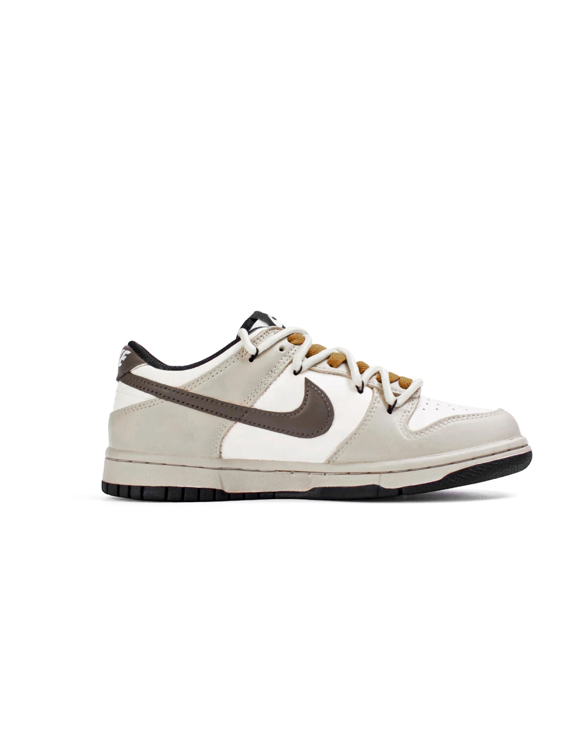 Nike Dunk детские кроссовки из натуральной кожи бежевые картинка