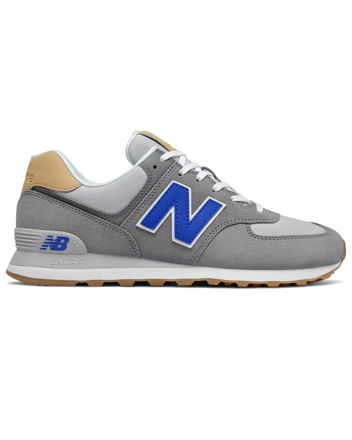 New Balance 574 мужские кроссовки серо-синие из текстиля картинка