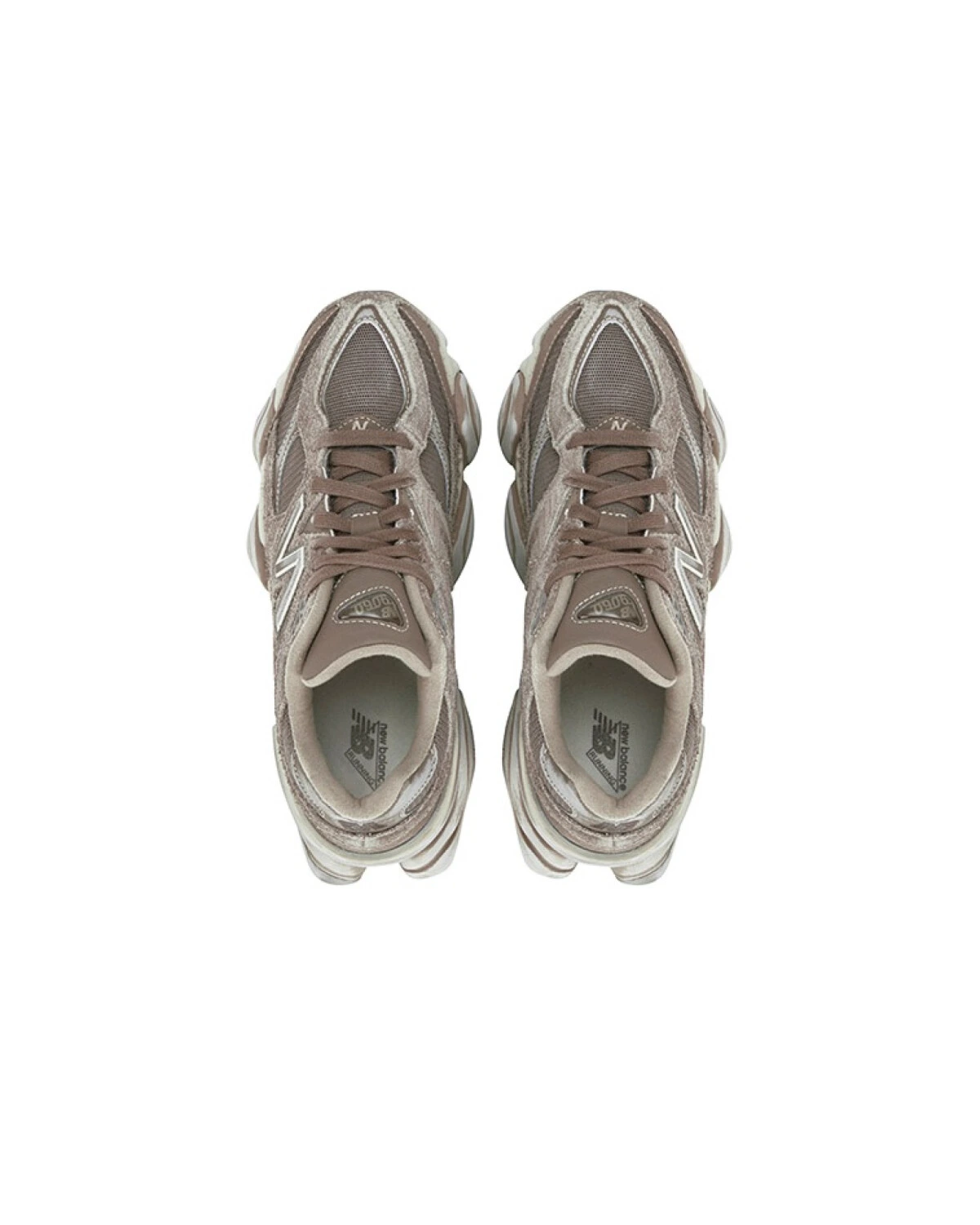 New Balance 9060 унисекс кроссовки серо-коричневые с амортизацией картинка
