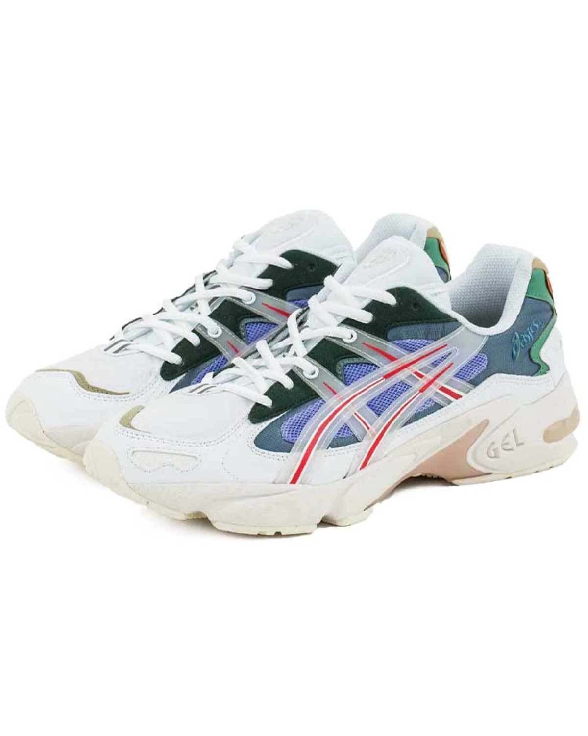 Asics Gel-Kayano 5 унисекс кроссовки бело-синие сетчатые для бега картинка