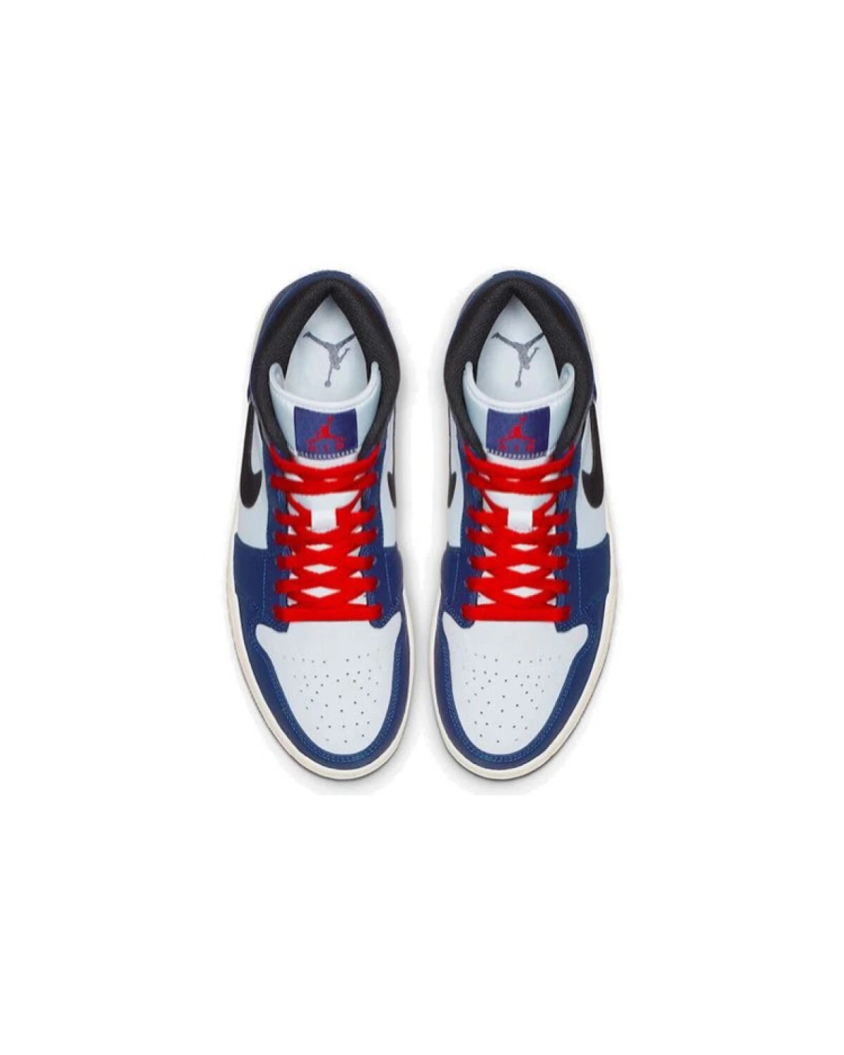 Jordan Air Jordan 1 Mid мужские кроссовки бело-синие с синтетическим верхом картинка
