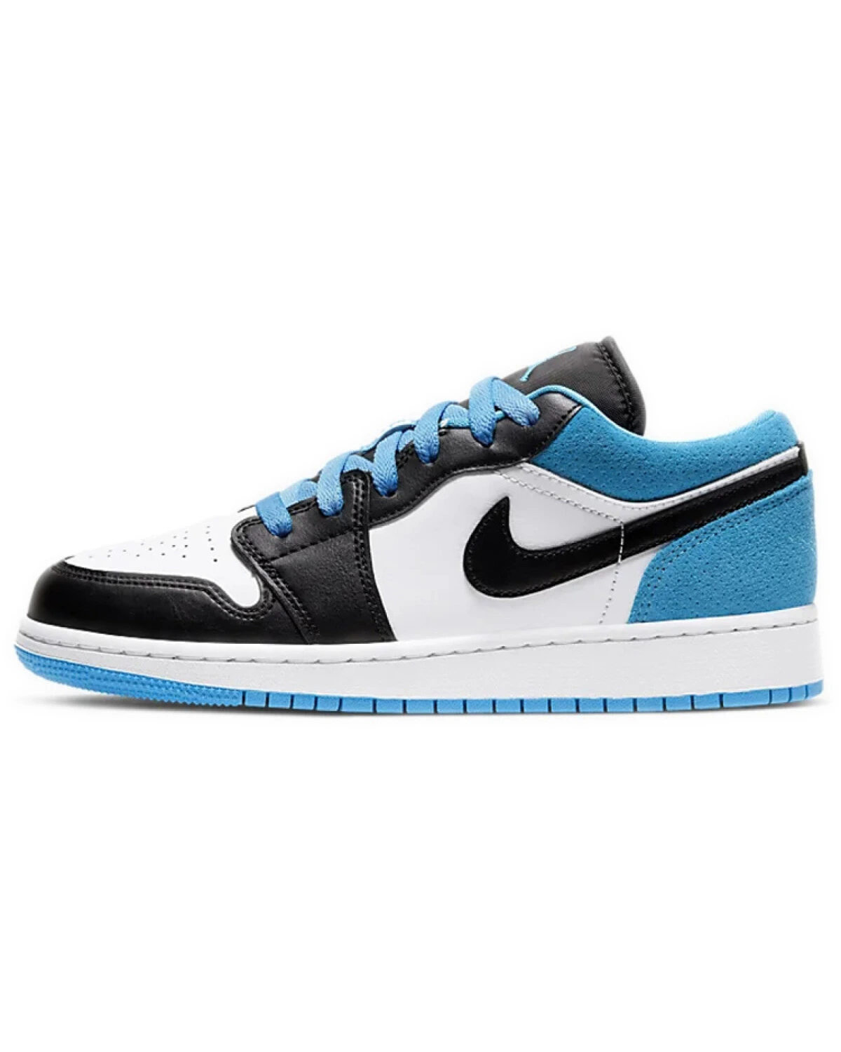 Jordan Air Jordan 1 детские кроссовки бело-черно-синие картинка