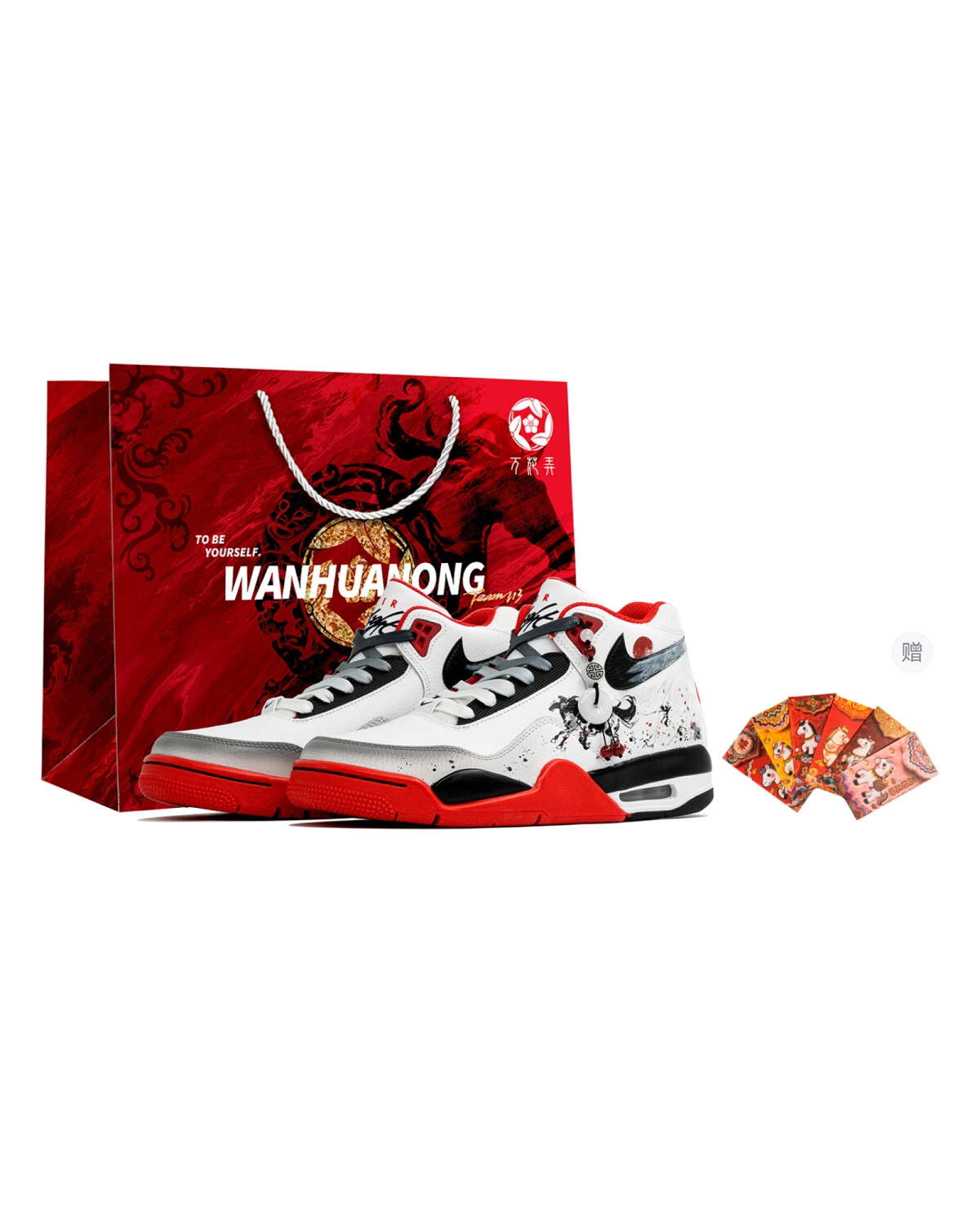 Nike Flight Legacy unisex баскетбольные кроссовки черно-белые с красными акцентами картинка