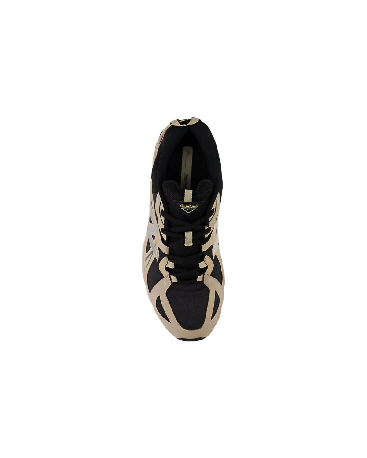 New Balance 610T унисекс кроссовки черно-бежевые из кожи и ткани картинка