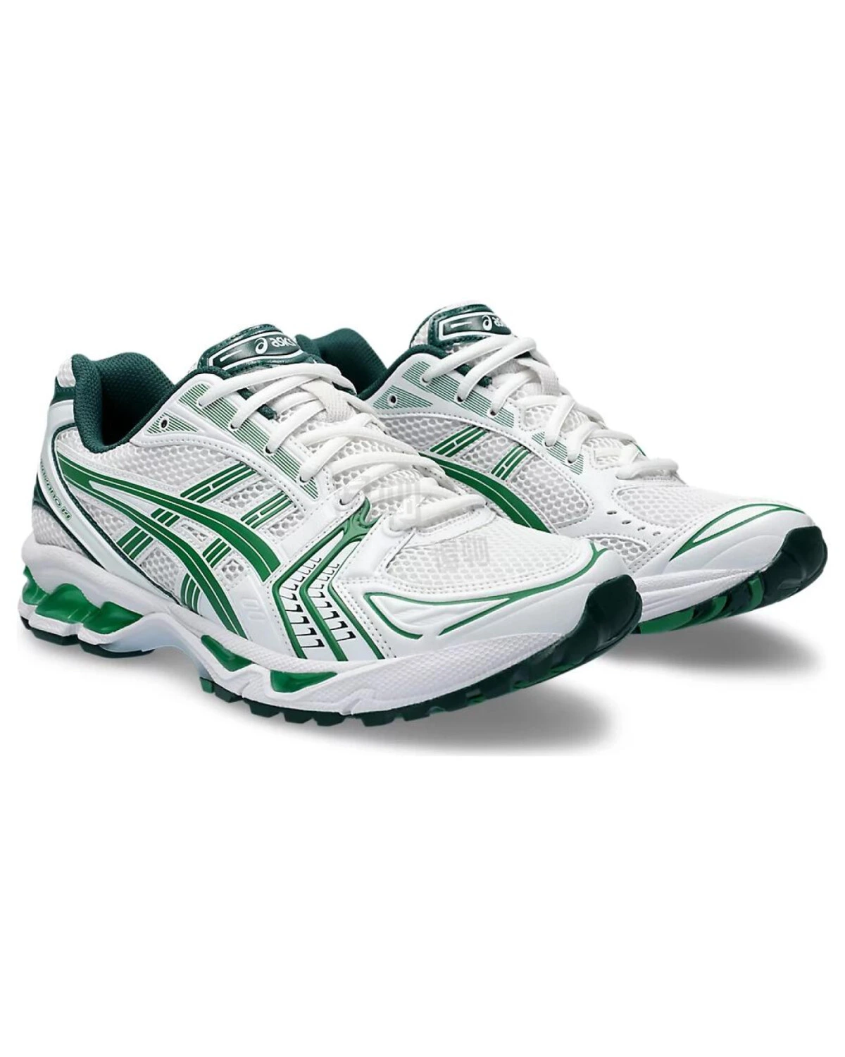 Asics Gel-Kayano 14 женские спортивные кроссовки бело-зелёные картинка