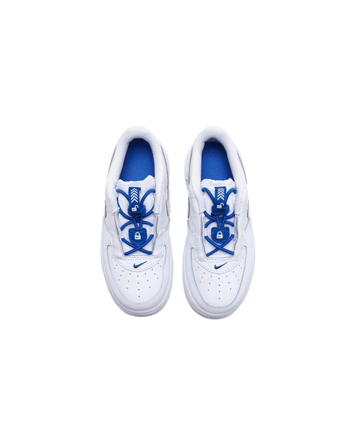 Nike Air Force 1 Toggle детские кроссовки бело-голубые на липучке картинка