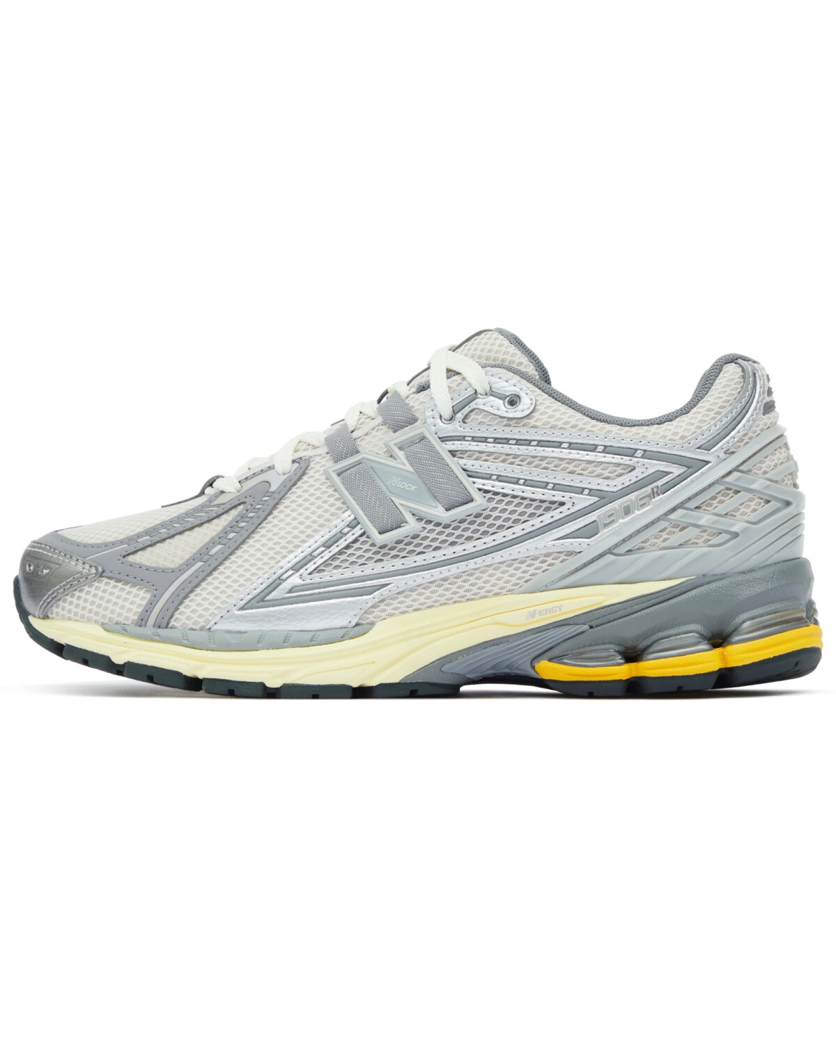 New Balance 1906R unisex кроссовки серо-белые из текстиля для повседневной носки картинка