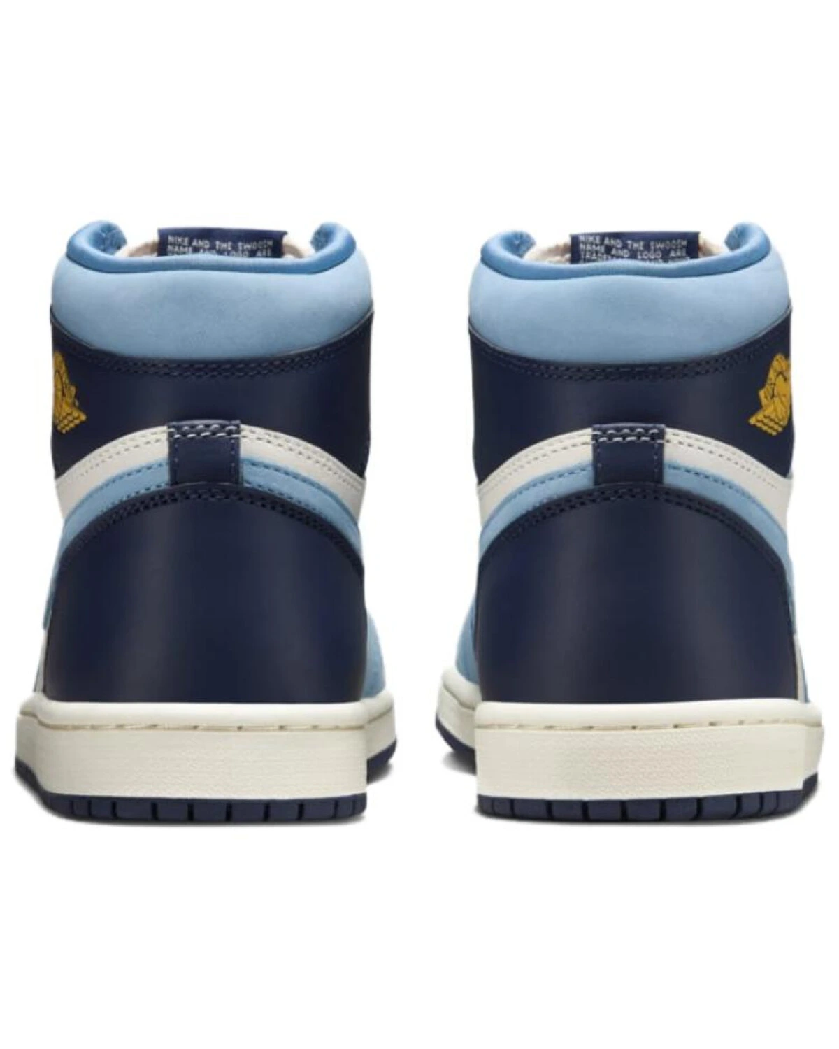 Jordan Air Jordan 1 унисекс кроссовки сине-белые кожаные высокие картинка