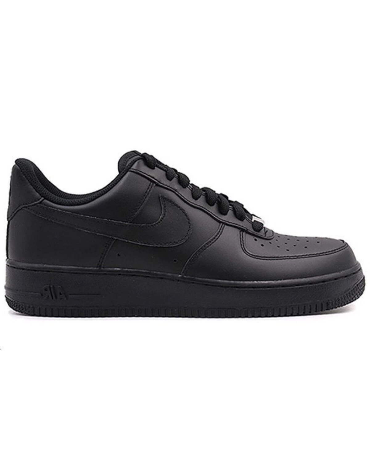 Nike Air Force 1 мужские и женские кроссовки кожаные черные картинка