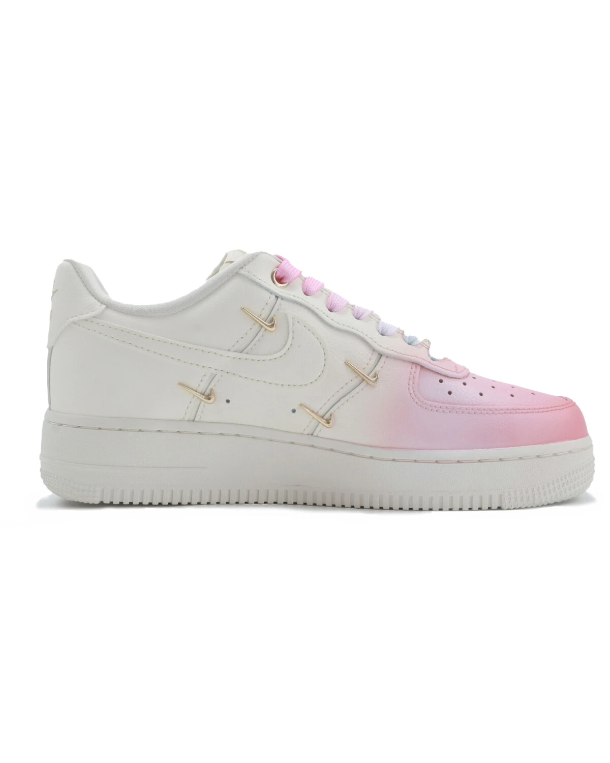 Nike Air Force 1 женские кроссовки кожаные фиолетово-розовые картинка