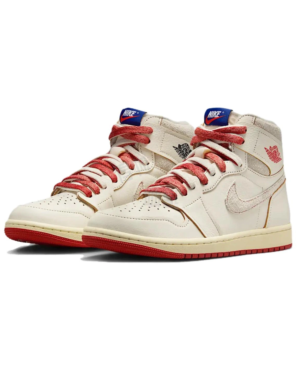 Jordan Air Jordan 1 High OG “Sail/Cinnabar” женские кроссовки высокие бежевые картинка
