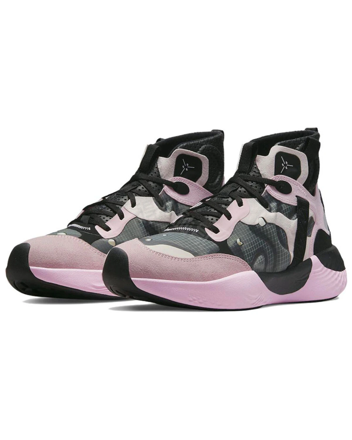 Jordan Delta 3 Унисекс высокие кроссовки из замши черно-розовые картинка
