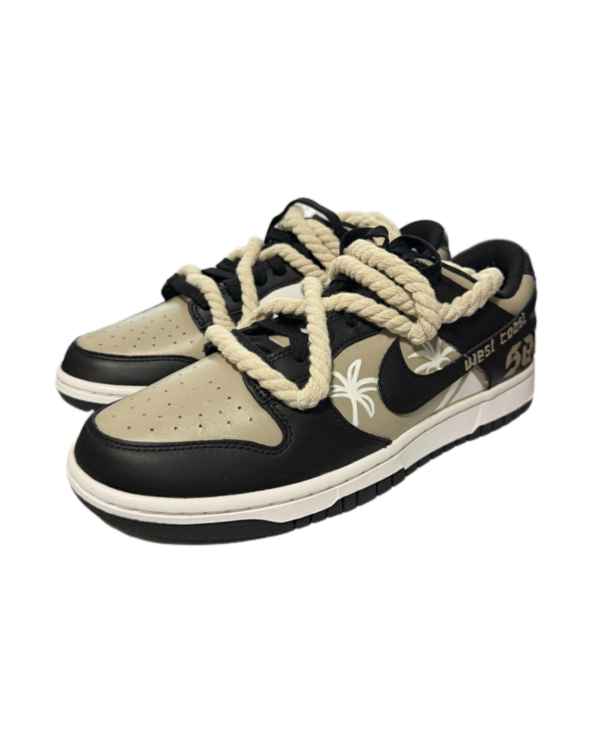 Nike Dunk Low Retro мужские кроссовки кожаные с принтом пальм и двойными шнурками картинка