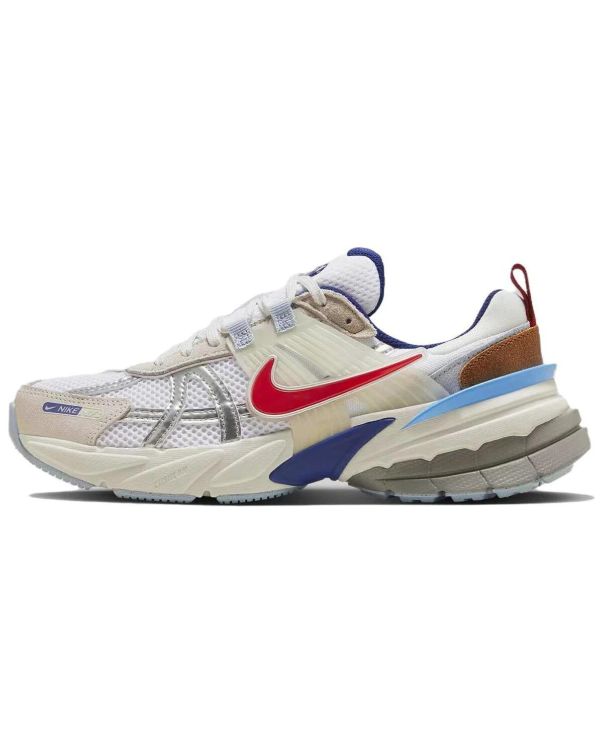 Nike V2K Run унисекс кроссовки белые с серым и красным картинка