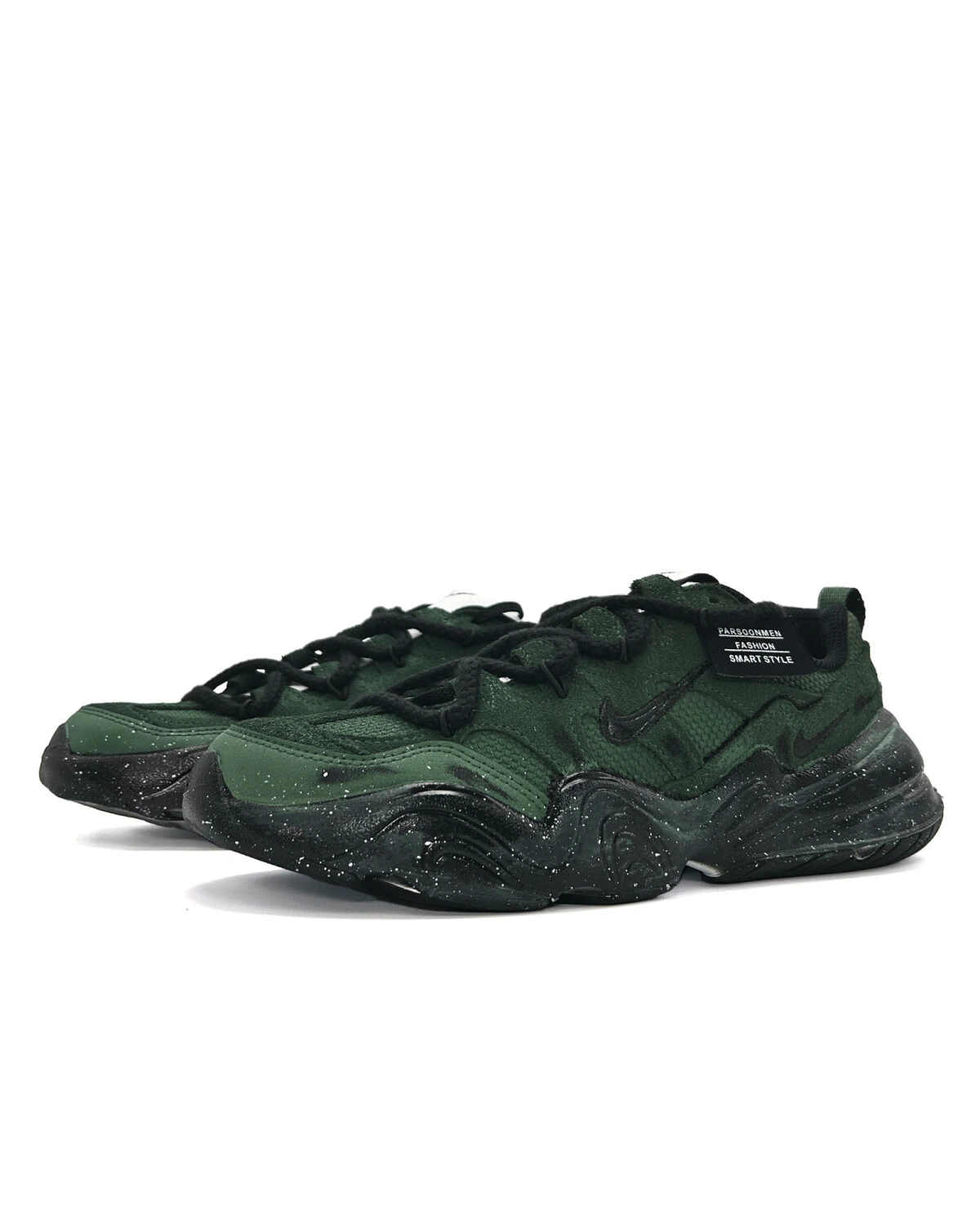 Nike Tech Hera мужские кроссовки сетчатые черно-зеленые картинка