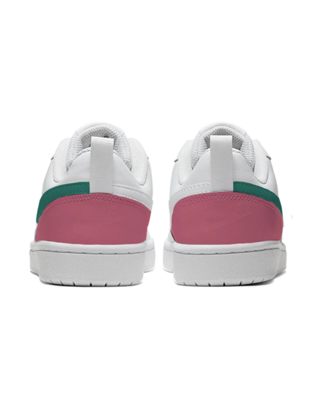 Nike Court Borough детские кроссовки кожаные бело-зелено-розовые картинка