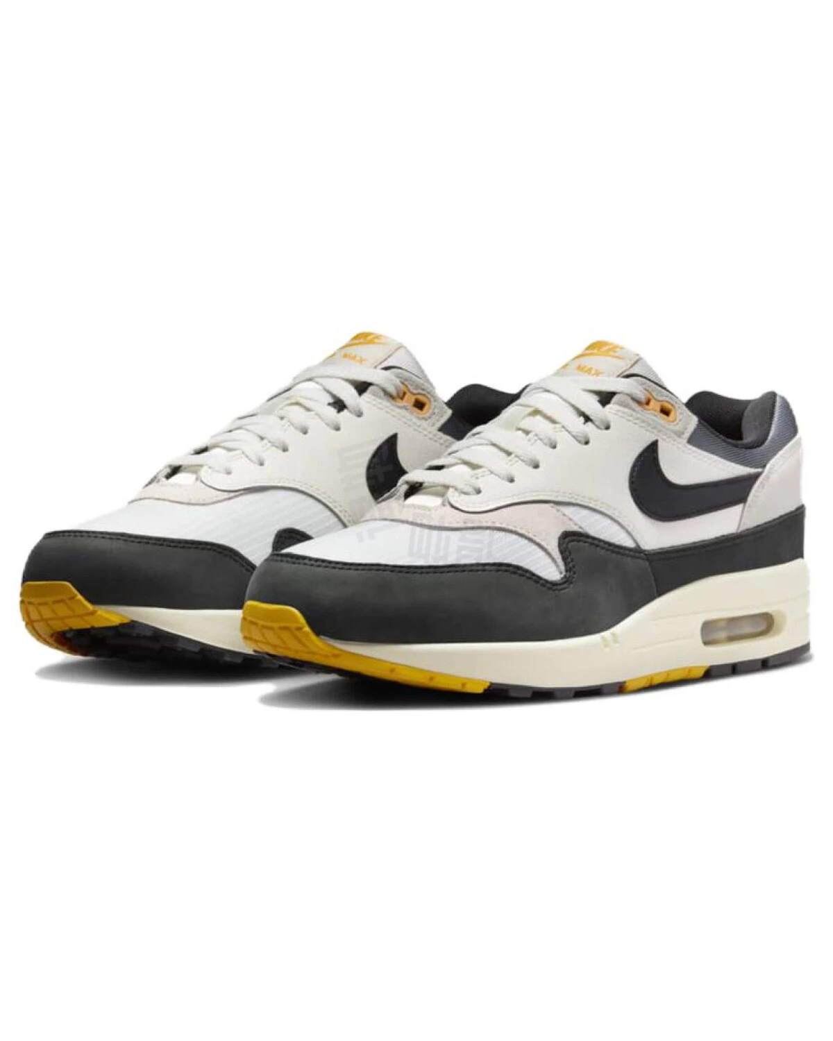 Nike Air Max 1 унисекс кроссовки повседневные бело-черные картинка